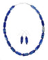 Lapis Genuine Sterling Silver Navajo Bead Necklace Set JX130265